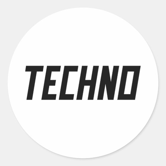 Sticker Rond TECHNO Music (Devant)