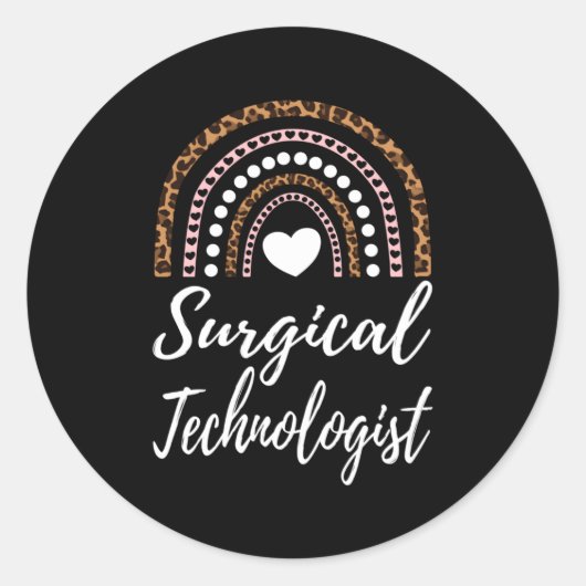 Sticker Rond Technologie chirurgicale Leopard arc-en-ciel (Devant)