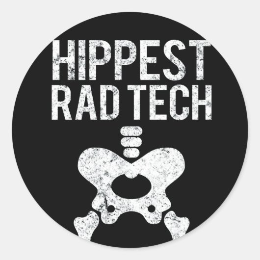 Sticker Rond Technologie de radiologie - Hippest Rad Tech Bone (Devant)