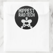 Sticker Rond Technologie de radiologie - Hippest Rad Tech Bone (Sac)
