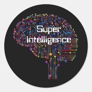 Sticker Rond Technologie de super intelligence
