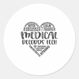Sticker Rond Technologie ou spécialiste des dossiers Médicales
