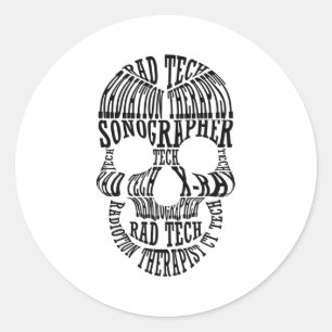 Sticker Rond Technologue crânien technique Rad Xray Radiologie 