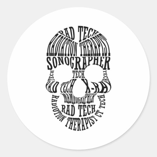 Sticker Rond Technologue crânien technique Rad Xray Radiologie (Devant)