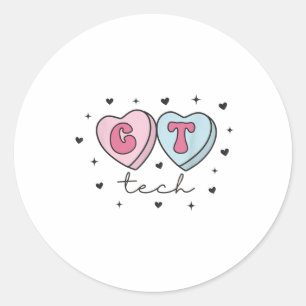 Sticker Rond Technologue Ct Valentines cardiaques Jour Cat Scan