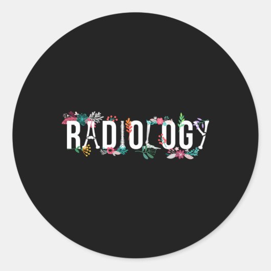 Sticker Rond Technologue en radiologie Fleurs Rad Tech (Devant)