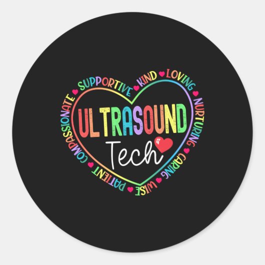 Sticker Rond Technologue en ultrasons Sonographie Ultrasound Te (Devant)