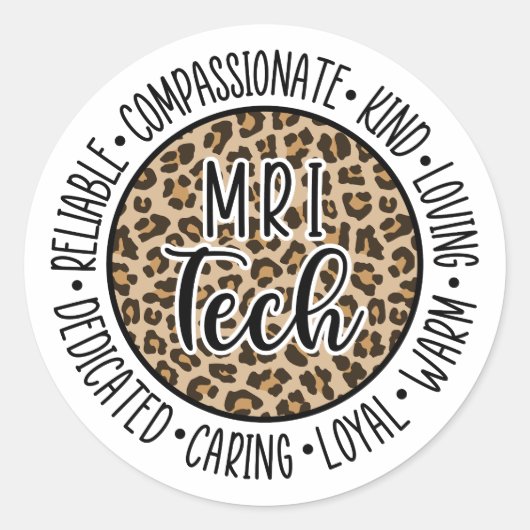 Sticker Rond Technologue IRM Leopard, radiologie, IRM (Devant)