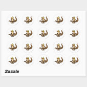 Sticker Rond Techo Brown (Feuille)