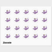Sticker Rond Techo Purple (Feuille)