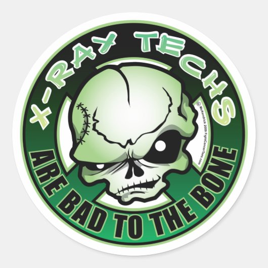 Sticker Rond Techs X-Ray : Mauvais Pour L'Os (Devant)