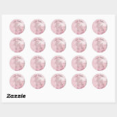 Sticker Rond Teckels que j'aime rose (Feuille)