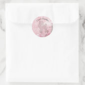 Sticker Rond Teckels que j'aime rose (Sac)