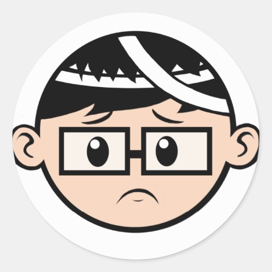 Sticker Rond Ted est triste (Devant)