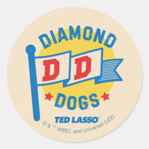 Sticker Rond Ted Lasso   Diamond Chiens Pennant Graphisme