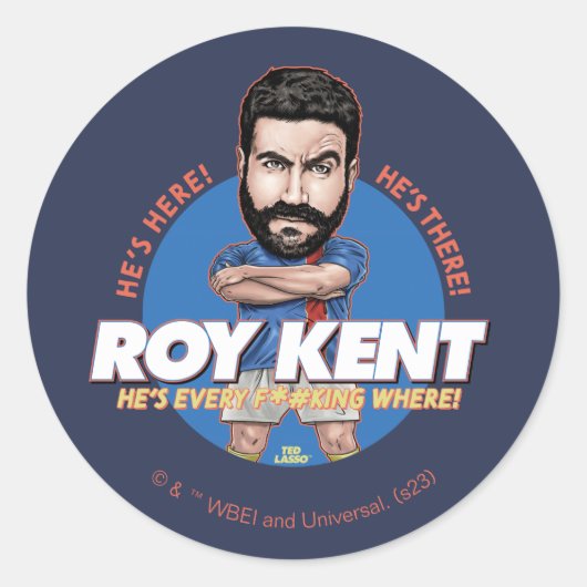 Sticker Rond Ted Lasso | Roy Kent Bobblehead (Devant)