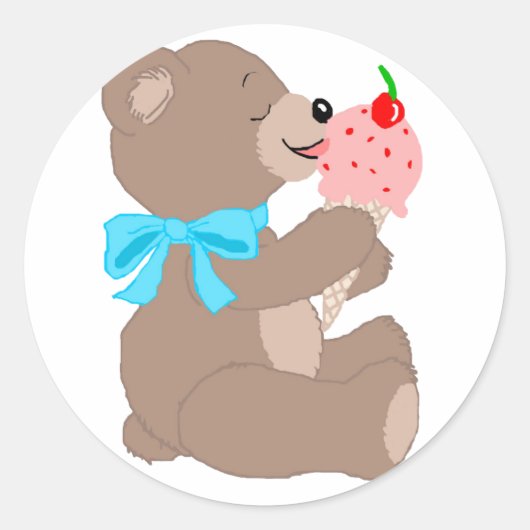 Sticker Rond Teddie glaces trans (Devant)