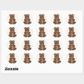 Sticker Rond Teddy Bear (Feuille)