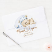 Sticker Rond Teddy Bear Baby Baby shower garçon (Enveloppe)
