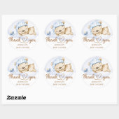 Sticker Rond Teddy Bear Baby Baby shower garçon (Feuille)