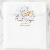 Sticker Rond Teddy Bear Baby Baby shower garçon (Sac)