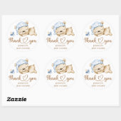 Sticker Rond Teddy Bear Baby Baby shower garçon (Feuille)