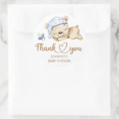 Sticker Rond Teddy Bear Baby Baby shower garçon (Sac)