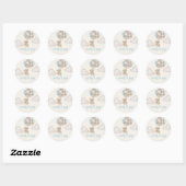 Sticker Rond Teddy Bear Baby shower Boy (Feuille)
