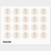 Sticker Rond Teddy Bear Baby shower merci (Feuille)