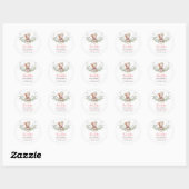 Sticker Rond Teddy Bear Baby shower Merci Favoriser (Feuille)