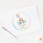 Sticker Rond Teddy Bear Balloon Clouds Beary First Birthday (Enveloppe)