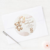 Sticker Rond Teddy Bear Balloons We Can Bearly Wait (Enveloppe)