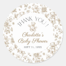 Teddy Bear Beige Neutre Baby shower Merci