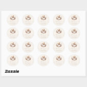 Sticker Rond Teddy Bear Boho Baby shower Merci Favoriser (Feuille)