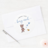 Sticker Rond Teddy Bear Boy Anniversaire Merci Béary beaucoup (Enveloppe)
