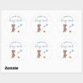 Sticker Rond Teddy Bear Boy Anniversaire Merci Béary beaucoup (Feuille)