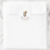 Sticker Rond Teddy Bear Brown Baby shower or Merci (Sac)