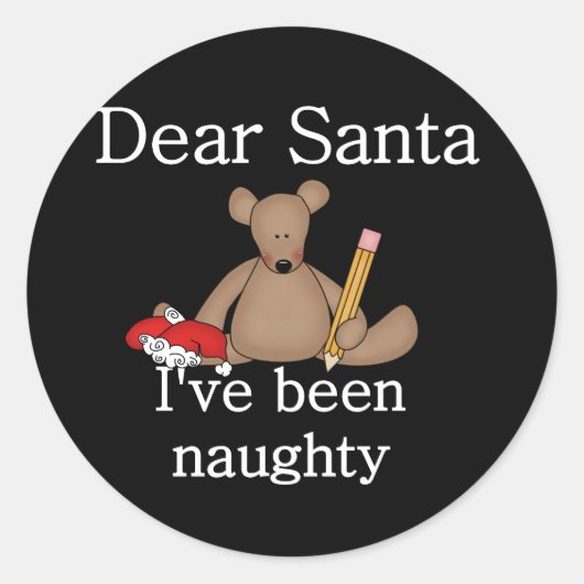 Sticker Rond Teddy Bear Cher Père Noël (Devant)