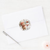 Sticker Rond Teddy Bear et Snowman (Enveloppe)