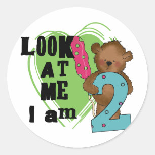 Sticker Rond Teddy Bear I'm 2 Anniversaire T-shirts et cadeaux