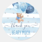 Sticker Rond Teddy Bear Merci Favoriser (Devant)