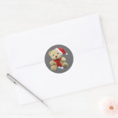 Sticker Rond Teddy Bear Père Noël (Enveloppe)