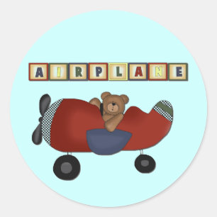 Sticker Rond Teddy Bear Pilote Tshirts et cadeaux
