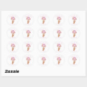 Sticker Rond Teddy Bear Pink BALLOON merci (Feuille)