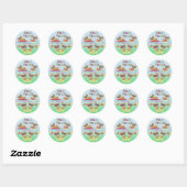 Sticker Rond Teddy Bear Pool Enveloppe Invitation Seals (Feuille)