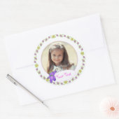 Sticker Rond Teddy Bear Princesse Anniversaire Photo personnali (Enveloppe)