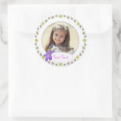 Sticker Rond Teddy Bear Princesse Anniversaire Photo personnali (Sac)