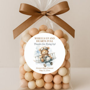 Sticker Rond Teddy Bear Roue vers le haut Coeur Plein