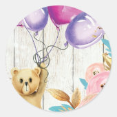 Sticker Rond Teddy Bear Rustic (Devant)