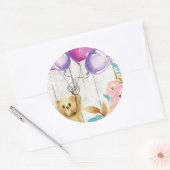 Sticker Rond Teddy Bear Rustic (Enveloppe)